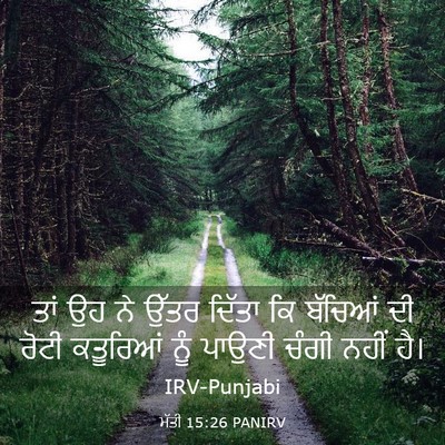 Picture 03 - ਮੱਤੀ 15:26 PANIRV - ਤਾਂ ਉਹ ਨੇ ਉੱਤਰ - Bible Verse Picture