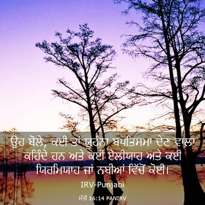 Picture 03 - ਮੱਤੀ 16:14 PANIRV - ਉਹ ਬੋਲੇ, ਕਈ ਤਾਂ - Bible Verse Picture