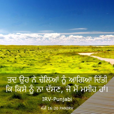 Picture 03 - ਮੱਤੀ 16:20 PANIRV - ਤਦ ਉਹ ਨੇ ਚੇਲਿਆਂ ਨੂੰ - Bible Verse Picture