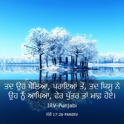 Picture 03 - ਮੱਤੀ 17:26 PANIRV - ਤਦ ਉਹ ਬੋਲਿਆ, ਪਰਾਇਆਂ - Bible Verse Picture