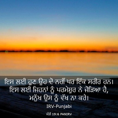 Picture 03 - ਮੱਤੀ 19:6 PANIRV - ਇਸ ਲਈ ਹੁਣ ਉਹ ਦੋ - Bible Verse Picture