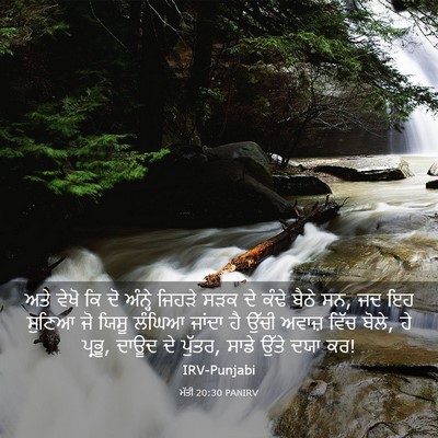Picture 03 - ਮੱਤੀ 20:30 PANIRV - ਅਤੇ ਵੇਖੋ ਕਿ ਦੋ - Bible Verse Picture