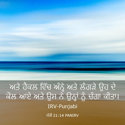 Picture 03 - ਮੱਤੀ 21:14 PANIRV - ਅਤੇ ਹੈਕਲ ਵਿੱਚ - Bible Verse Picture