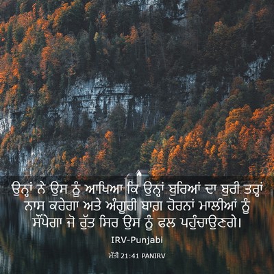 Picture 03 - ਮੱਤੀ 21:41 PANIRV - ਉਨ੍ਹਾਂ ਨੇ ਉਸ ਨੂੰ - Bible Verse Picture
