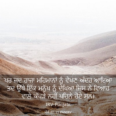 Picture 03 - ਮੱਤੀ 22:11 PANIRV - ਪਰ ਜਦ ਰਾਜਾ - Bible Verse Picture