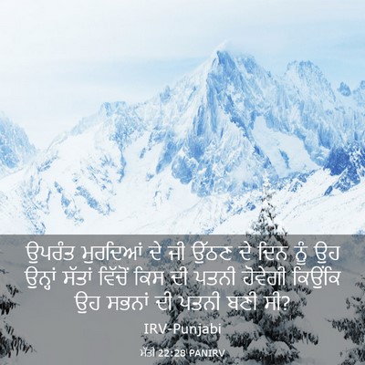 Picture 03 - ਮੱਤੀ 22:28 PANIRV - ਉਪਰੰਤ ਮੁਰਦਿਆਂ ਦੇ - Bible Verse Picture