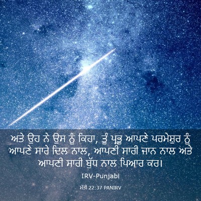 Picture 03 - ਮੱਤੀ 22:37 PANIRV - ਅਤੇ ਉਹ ਨੇ ਉਸ ਨੂੰ - Bible Verse Picture