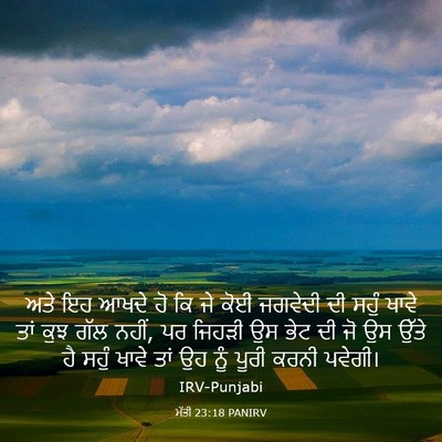 Picture 03 - ਮੱਤੀ 23:18 PANIRV - ਅਤੇ ਇਹ ਆਖਦੇ ਹੋ ਕਿ - Bible Verse Picture