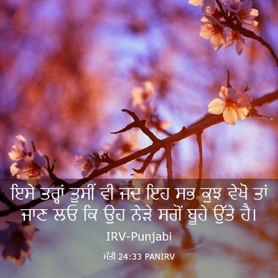 Picture 03 - ਮੱਤੀ 24:33 PANIRV - ਇਸੇ ਤਰ੍ਹਾਂ ਤੁਸੀਂ - Bible Verse Picture