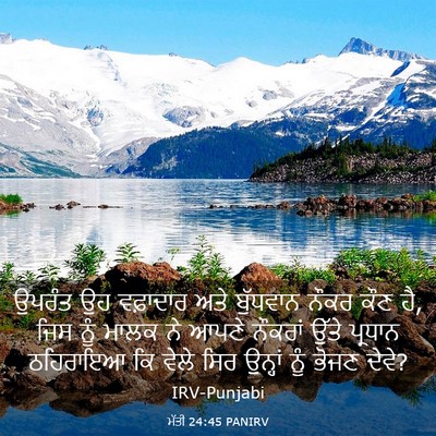 Picture 03 - ਮੱਤੀ 24:45 PANIRV - ਉਪਰੰਤ ਉਹ ਵਫ਼ਾਦਾਰ - Bible Verse Picture