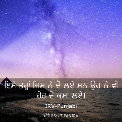 Picture 03 - ਮੱਤੀ 25:17 PANIRV - ਇਸੇ ਤਰ੍ਹਾਂ ਜਿਸ ਨੇ - Bible Verse Picture