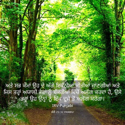 Picture 03 - ਮੱਤੀ 25:32 PANIRV - ਅਤੇ ਸਭ ਕੌਮਾਂ ਉਹ ਦੇ - Bible Verse Picture