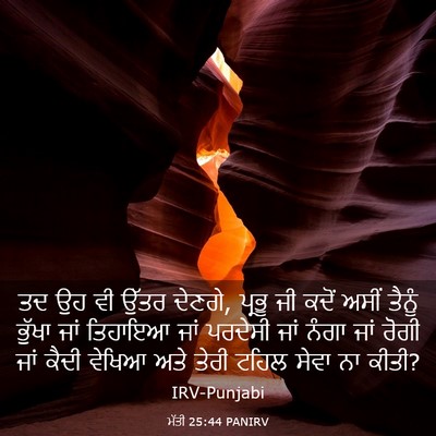 Picture 03 - ਮੱਤੀ 25:44 PANIRV - ਤਦ ਉਹ ਵੀ ਉੱਤਰ - Bible Verse Picture