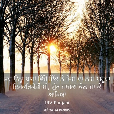 Picture 03 - ਮੱਤੀ 26:14 PANIRV - ਤਦ ਉਨ੍ਹਾਂ ਬਾਰਾਂ - Bible Verse Picture