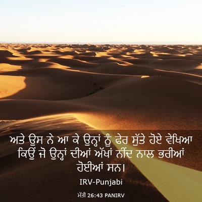 Picture 03 - ਮੱਤੀ 26:43 PANIRV - ਅਤੇ ਉਸ ਨੇ ਆ ਕੇ - Bible Verse Picture