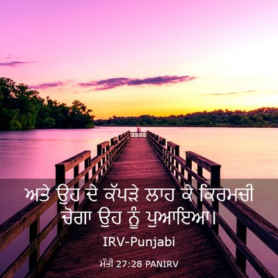 Picture 03 - ਮੱਤੀ 27:28 PANIRV - ਅਤੇ ਉਹ ਦੇ ਕੱਪੜੇ ਲਾਹ - Bible Verse Picture
