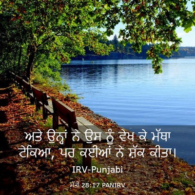 Picture 03 - ਮੱਤੀ 28:17 PANIRV - ਅਤੇ ਉਨ੍ਹਾਂ ਨੇ ਉਸ - Bible Verse Picture