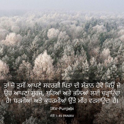 Picture 03 - ਮੱਤੀ 5:45 PANIRV - ਤਾਂ ਜੋ ਤੁਸੀਂ ਆਪਣੇ - Bible Verse Picture