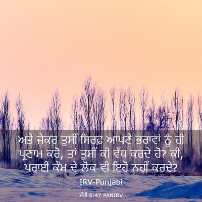 Picture 03 - ਮੱਤੀ 5:47 PANIRV - ਅਤੇ ਜੇਕਰ ਤੁਸੀਂ - Bible Verse Picture