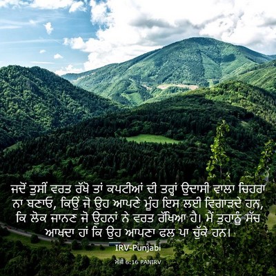Picture 03 - ਮੱਤੀ 6:16 PANIRV - ਜਦੋਂ ਤੁਸੀਂ ਵਰਤ - Bible Verse Picture