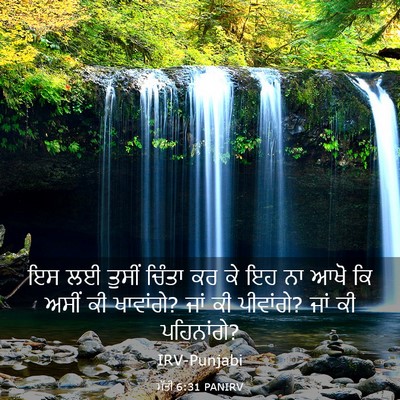 Picture 03 - ਮੱਤੀ 6:31 PANIRV - ਇਸ ਲਈ ਤੁਸੀਂ ਚਿੰਤਾ - Bible Verse Picture