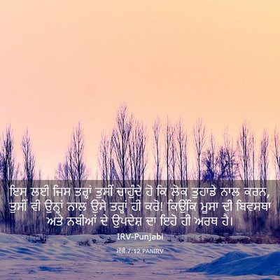 Picture 03 - ਮੱਤੀ 7:12 PANIRV - ਇਸ ਲਈ ਜਿਸ ਤਰ੍ਹਾਂ - Bible Verse Picture