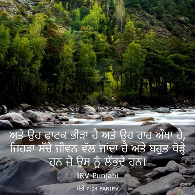 Picture 03 - ਮੱਤੀ 7:14 PANIRV - ਅਤੇ ਉਹ ਫਾਟਕ ਭੀੜਾ ਹੈ - Bible Verse Picture