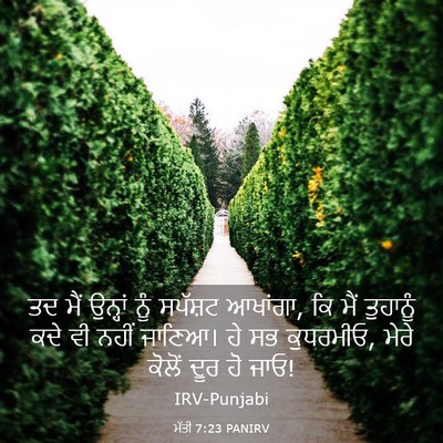 Picture 03 - ਮੱਤੀ 7:23 PANIRV - ਤਦ ਮੈਂ ਉਨ੍ਹਾਂ ਨੂੰ - Bible Verse Picture