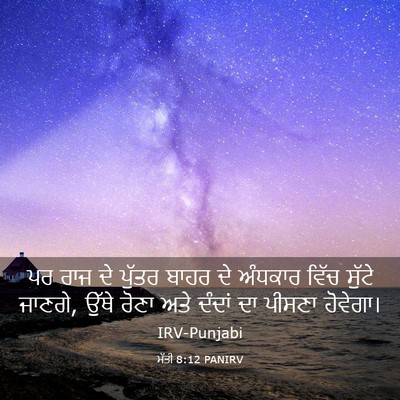 Picture 03 - ਮੱਤੀ 8:12 PANIRV - ਪਰ ਰਾਜ ਦੇ ਪੁੱਤਰ - Bible Verse Picture