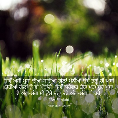 Picture 03 - ਯਸ਼ਵਾ 1:17 PANIRV - ਜਿਵੇਂ ਅਸੀਂ ਮੂਸਾ - Bible Verse Picture