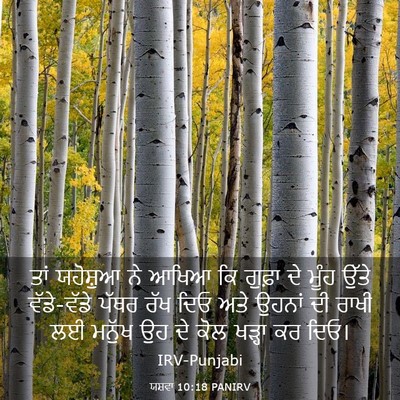 Picture 03 - ਯਸ਼ਵਾ 10:18 PANIRV - ਤਾਂ ਯਹੋਸ਼ੁਆ ਨੇ - Bible Verse Picture