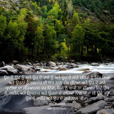 Picture 03 - ਯਸ਼ਵਾ 10:39 PANIRV - ਉਸ ਨੇ ਉਹ ਨੂੰ ਅਤੇ ਉਹ - Bible Verse Picture