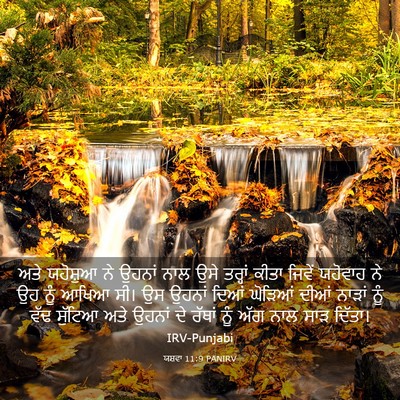 Picture 03 - ਯਸ਼ਵਾ 11:9 PANIRV - ਅਤੇ ਯਹੋਸ਼ੁਆ ਨੇ - Bible Verse Picture