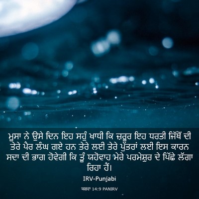 Picture 03 - ਯਸ਼ਵਾ 14:9 PANIRV - ਮੂਸਾ ਨੇ ਉਸੇ ਦਿਨ ਇਹ - Bible Verse Picture