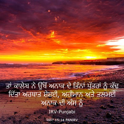 Picture 03 - ਯਸ਼ਵਾ 15:14 PANIRV - ਤਾਂ ਕਾਲੇਬ ਨੇ ਉੱਥੋਂ - Bible Verse Picture