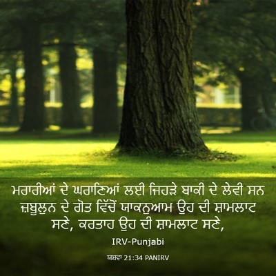 Picture 03 - ਯਸ਼ਵਾ 21:34 PANIRV - ਮਰਾਰੀਆਂ ਦੇ - Bible Verse Picture