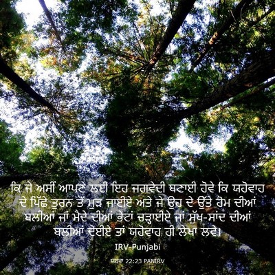 Picture 03 - ਯਸ਼ਵਾ 22:23 PANIRV - ਕਿ ਜੇ ਅਸੀਂ ਆਪਣੇ ਲਈ - Bible Verse Picture