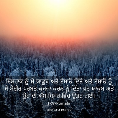Picture 03 - ਯਸ਼ਵਾ 24:4 PANIRV - ਇਸਹਾਕ ਨੂੰ ਮੈਂ - Bible Verse Picture