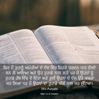 Picture 03 - ਯਸ਼ਵਾ 24:8 PANIRV - ਫਿਰ ਮੈਂ ਤੁਹਾਨੂੰ - Bible Verse Picture