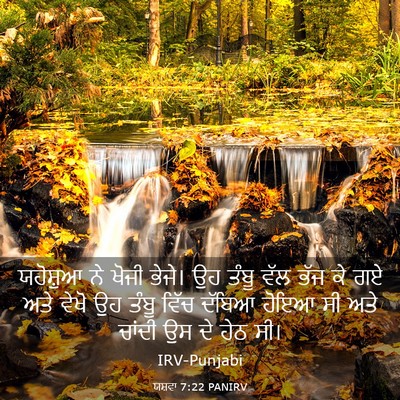 Picture 03 - ਯਸ਼ਵਾ 7:22 PANIRV - ਯਹੋਸ਼ੁਆ ਨੇ ਖੋਜੀ - Bible Verse Picture