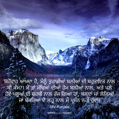 Picture 03 - ਯਸਾਯਾਹ 1:11 PANIRV - ਯਹੋਵਾਹ ਆਖਦਾ ਹੈ, - Bible Verse Picture