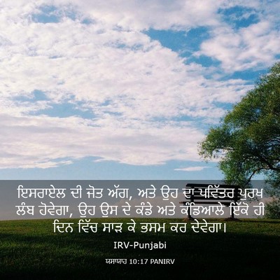Picture 03 - ਯਸਾਯਾਹ 10:17 PANIRV - ਇਸਰਾਏਲ ਦੀ ਜੋਤ ਅੱਗ, - Bible Verse Picture
