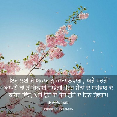 Picture 03 - ਯਸਾਯਾਹ 13:13 PANIRV - ਇਸ ਲਈ ਮੈਂ ਅਕਾਸ਼ ਨੂੰ - Bible Verse Picture