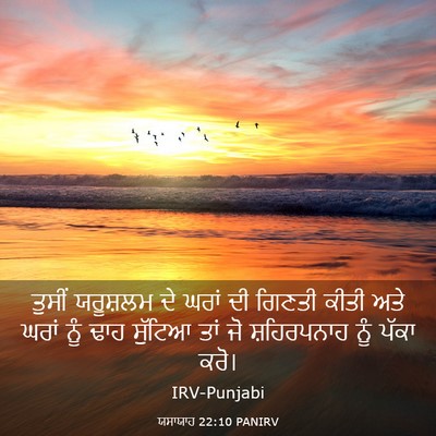 Picture 03 - ਯਸਾਯਾਹ 22:10 PANIRV - ਤੁਸੀਂ ਯਰੂਸ਼ਲਮ ਦੇ - Bible Verse Picture