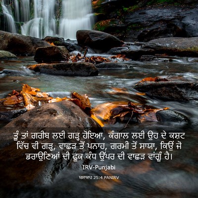 Picture 03 - ਯਸਾਯਾਹ 25:4 PANIRV - ਤੂੰ ਤਾਂ ਗਰੀਬ ਲਈ - Bible Verse Picture