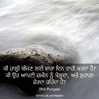 Picture 03 - ਯਸਾਯਾਹ 28:24 PANIRV - ਕੀ ਹਾਲ੍ਹੀ ਬੀਜਣ ਲਈ - Bible Verse Picture