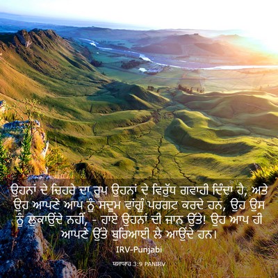Picture 03 - ਯਸਾਯਾਹ 3:9 PANIRV - ਉਹਨਾਂ ਦੇ ਚਿਹਰੇ ਦਾ - Bible Verse Picture