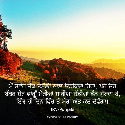 Picture 03 - ਯਸਾਯਾਹ 38:13 PANIRV - ਮੈਂ ਸਵੇਰ ਤੱਕ ਤਸੱਲੀ - Bible Verse Picture