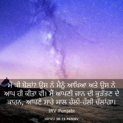 Picture 03 - ਯਸਾਯਾਹ 38:15 PANIRV - ਮੈਂ ਕੀ ਬੋਲਾਂ? ਉਸ ਨੇ - Bible Verse Picture