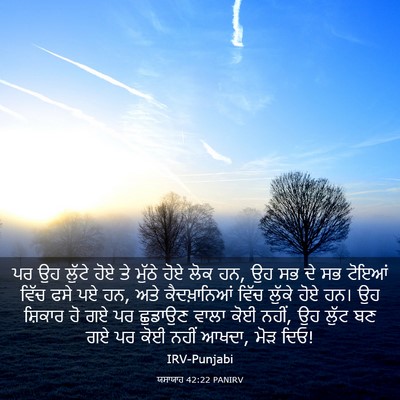 Picture 03 - ਯਸਾਯਾਹ 42:22 PANIRV - ਪਰ ਉਹ ਲੁੱਟੇ ਹੋਏ ਤੇ - Bible Verse Picture